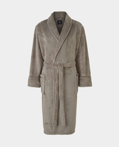 Beige Snuggle Fleece Dressing Gown