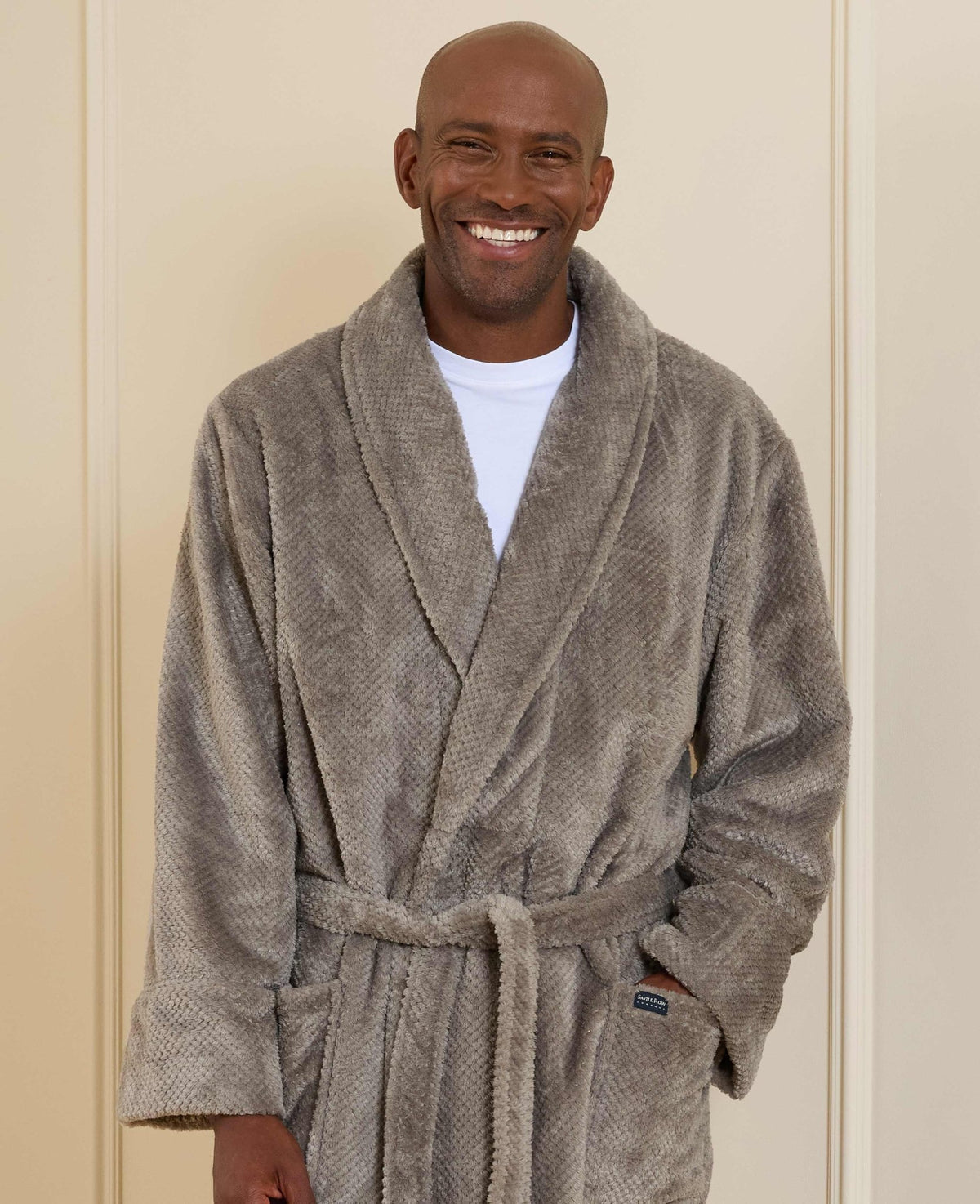 Beige Snuggle Fleece Dressing Gown