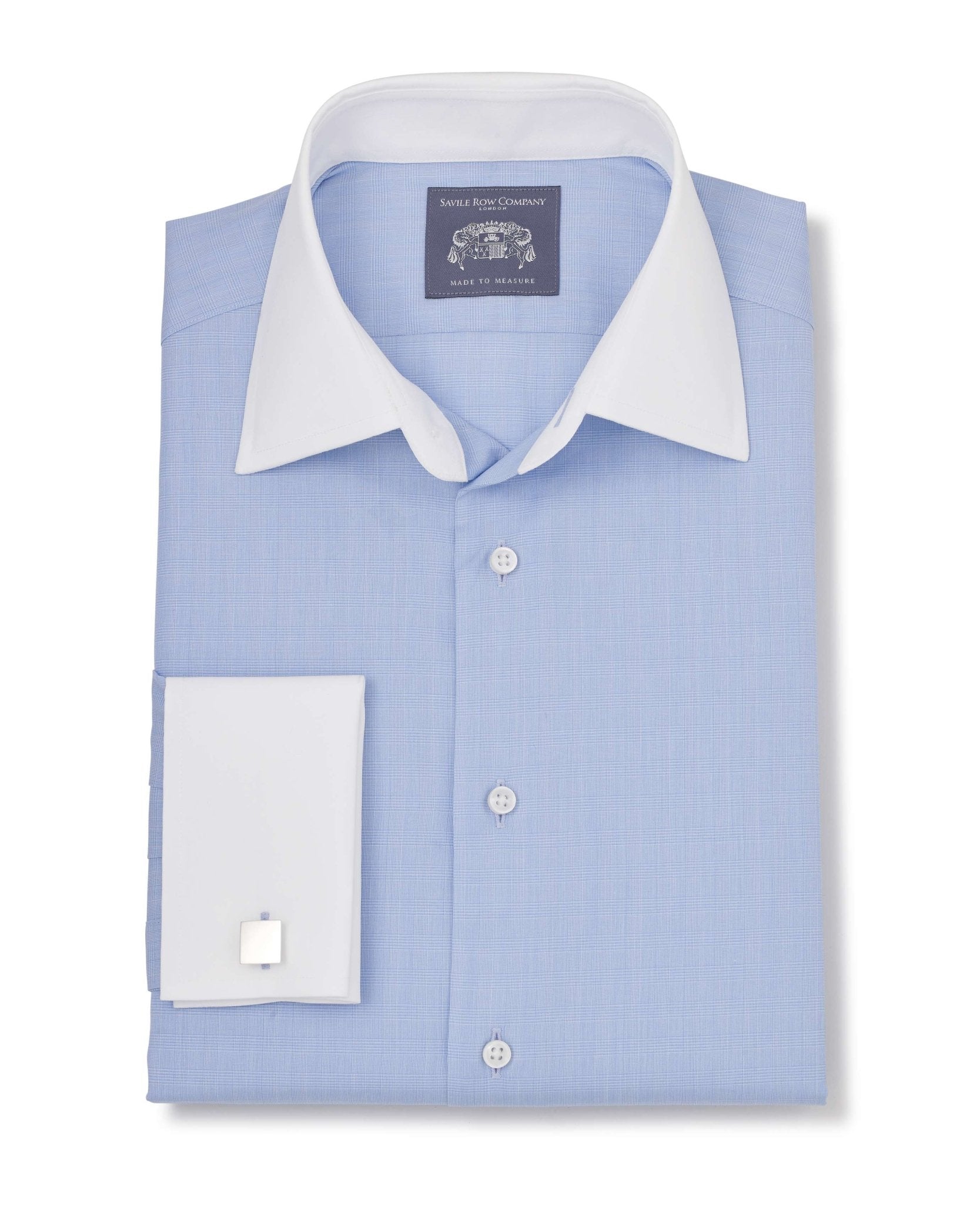 Bernard Blue Prince Of Wales Made To Measure Shirt, view 1