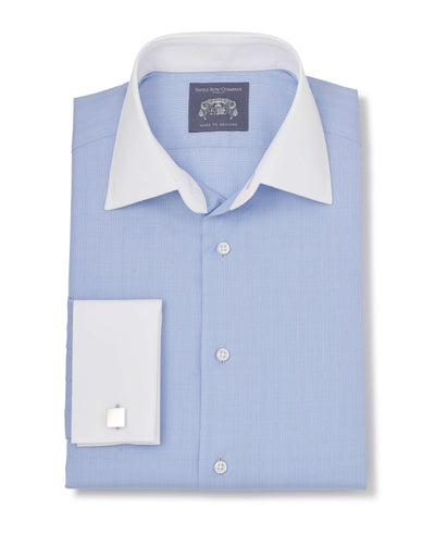 Blue Prince of Wales made-to-measure shirt