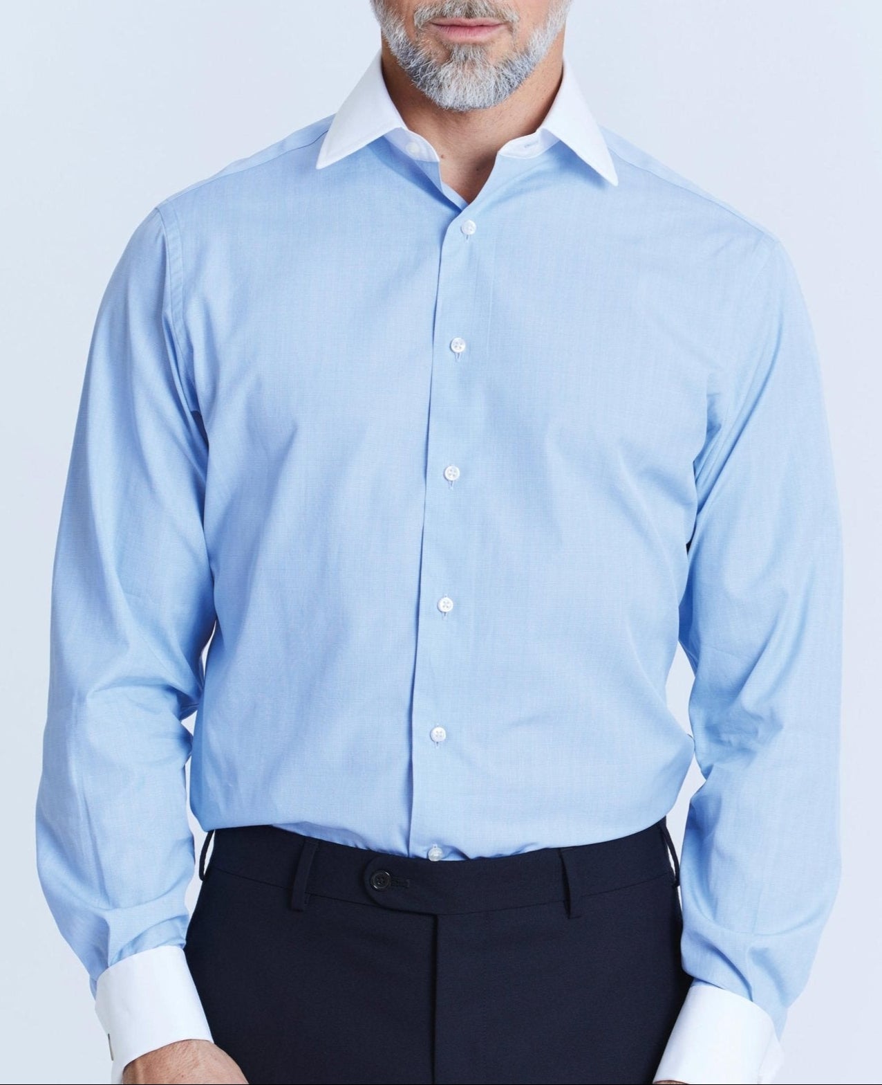 Bernard Blue Prince Of Wales Made To Measure Shirt, view 4