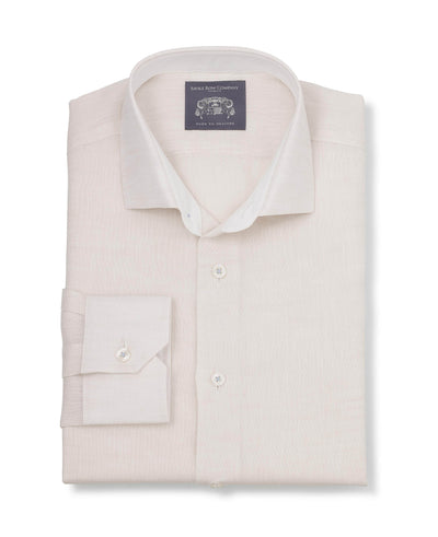 Men's cream linen made-to-measure shirt