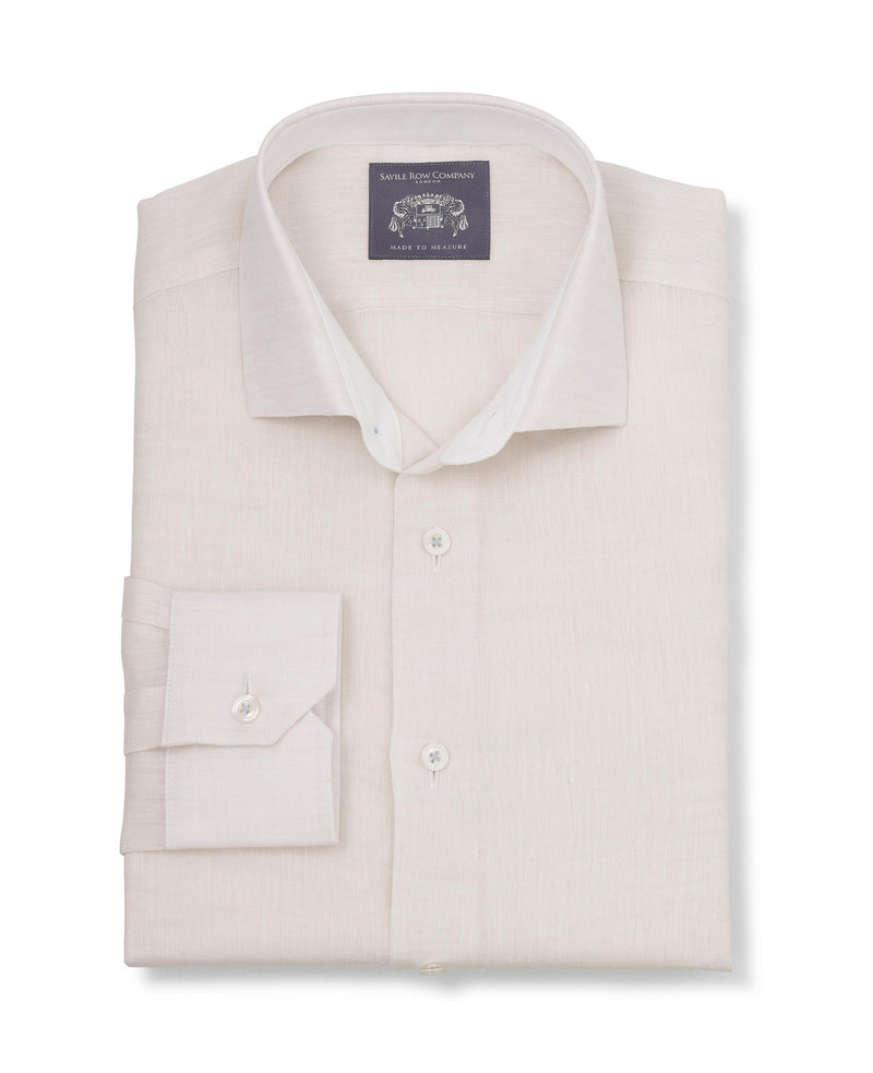 Men's cream linen made-to-measure shirt