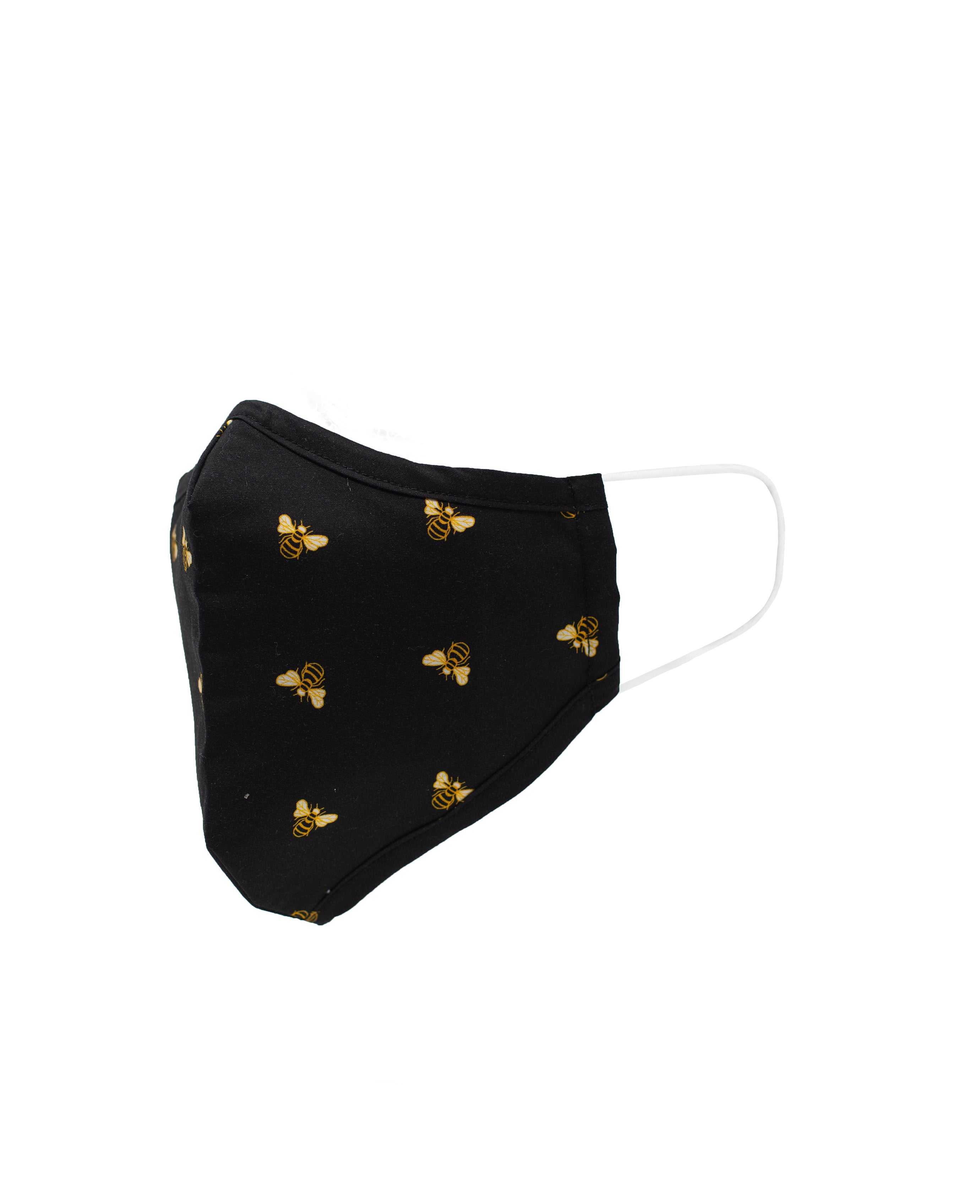 Men's Black Bee Print Cotton Face Mask For Men And Women – Savile Row  Company