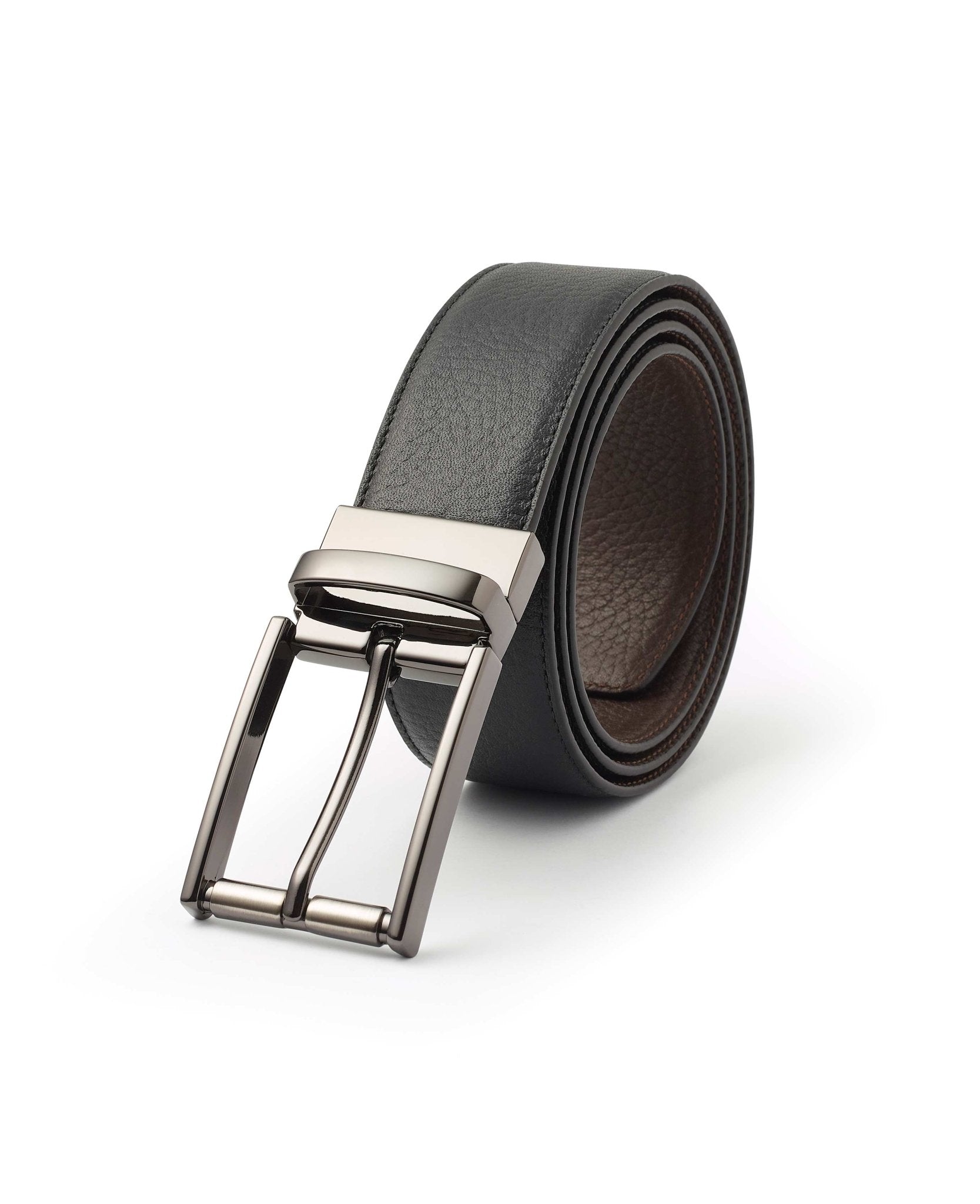 Men's Black Brown Reversible Leather Belt | Savile Row Company