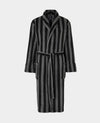 Black Charcoal Blue Bold Stripe Snuggle Fleece Dressing Gown