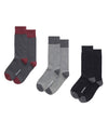 Black Combed Cotton-Blend Three Pack Assorted Socks