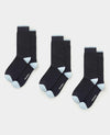 Black Cotton Blend Pack of Three Socks