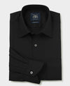 Black Cotton Herringbone Classic Fit Formal Shirt - Single Cuff