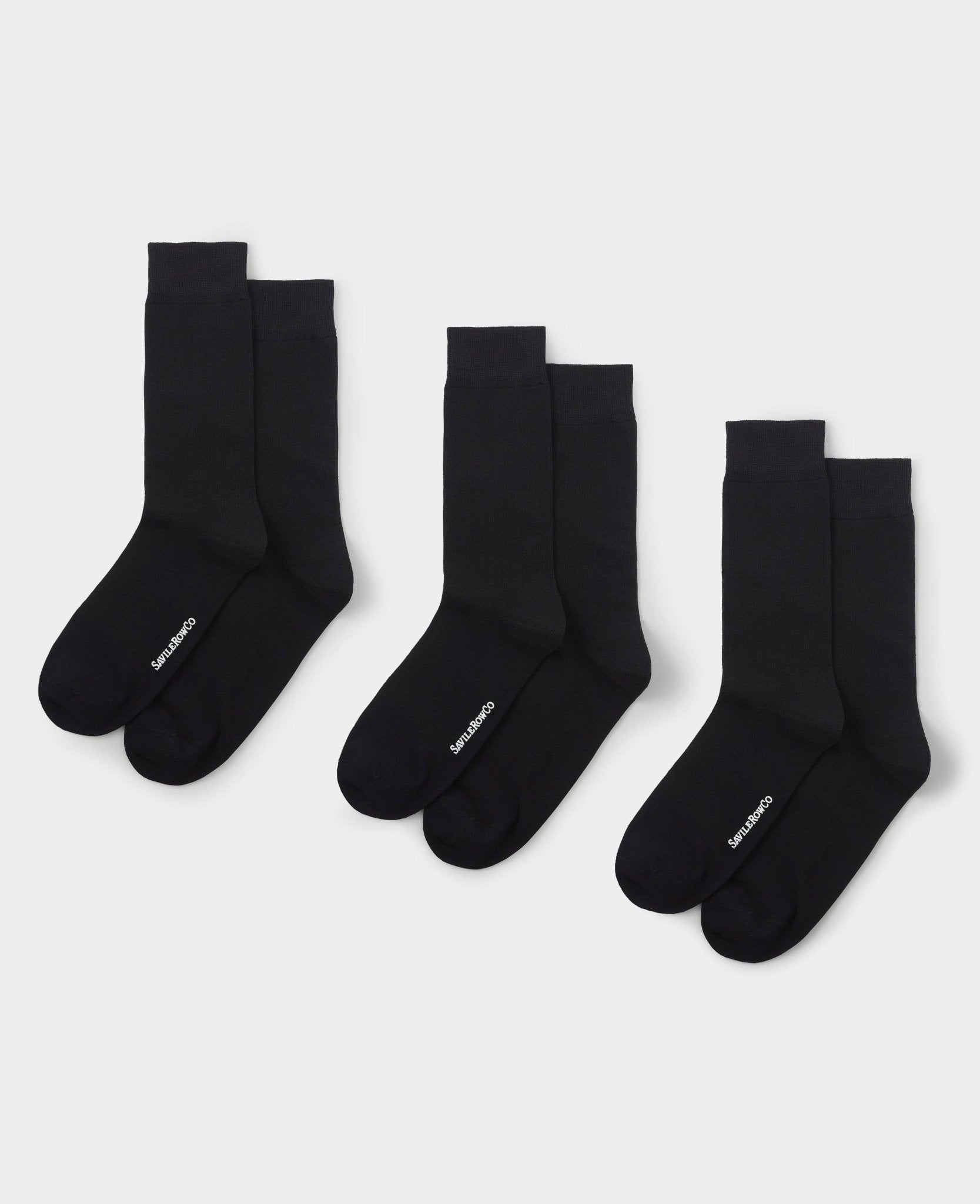 Black Cotton Rich Socks Three Pack, view 1