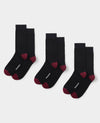 Black Cotton Rich Socks With Contrast Heel & Toe Three Pack