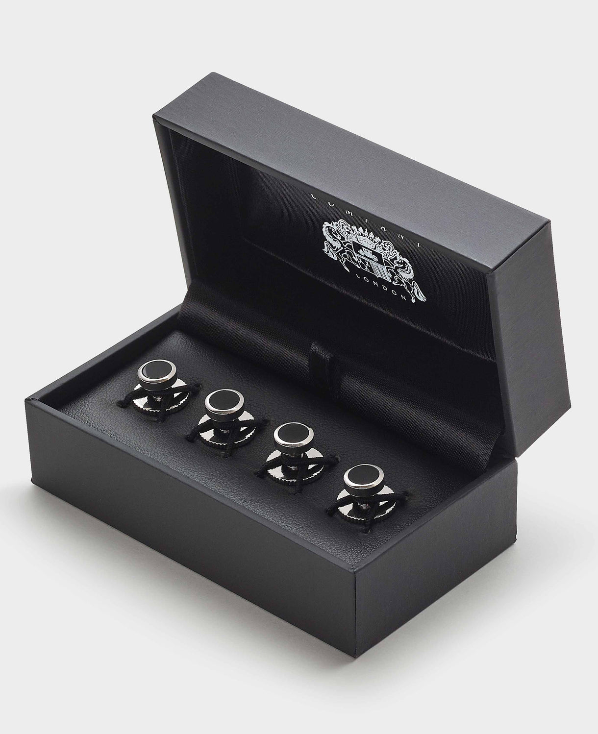 Men's Four Pack Black Onyx Stone Dress Studs  in box