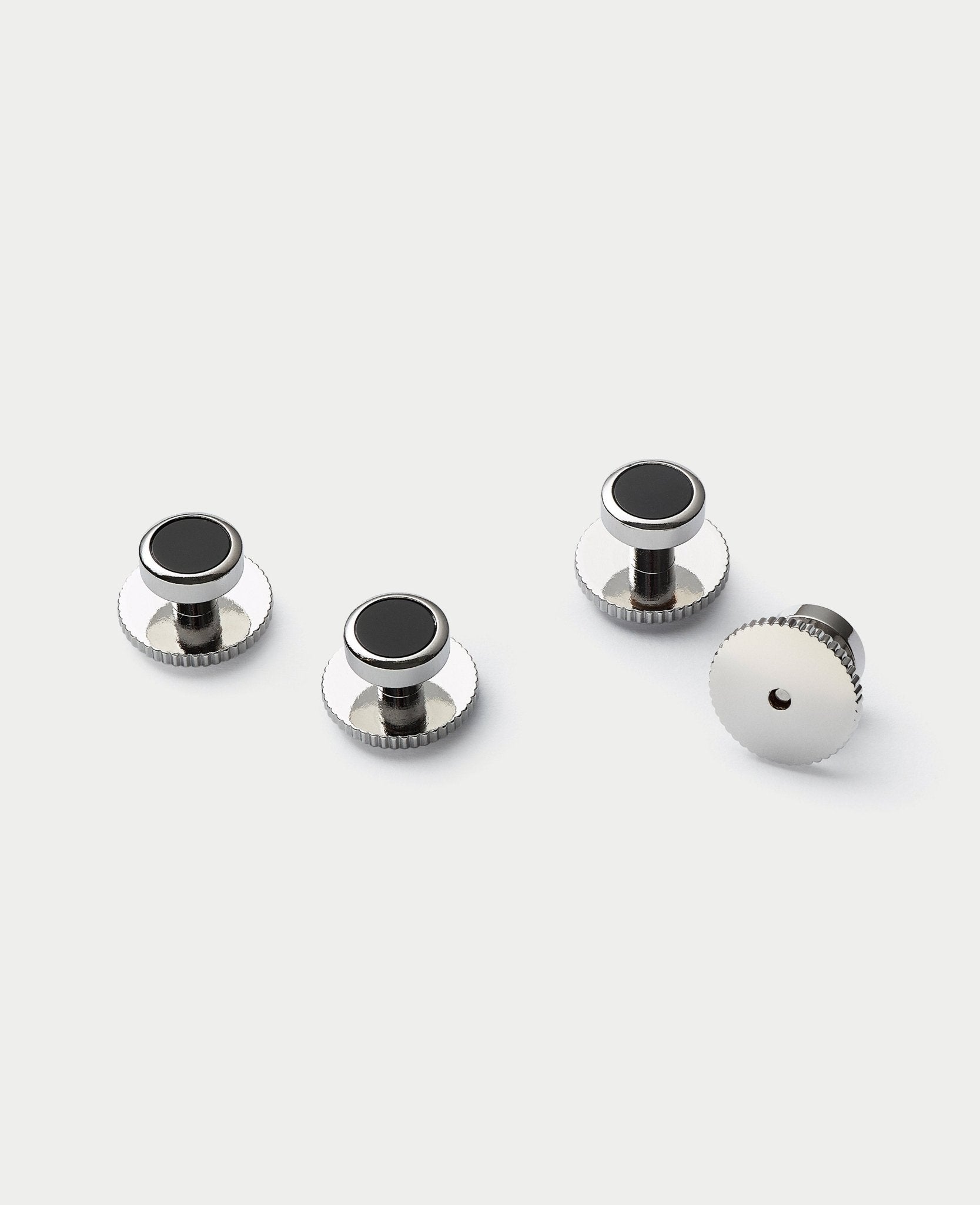 Men's Four Pack Black Onyx Stone Dress Studs | Savile Row Company Men's Four Pack Black Onyx Stone Dress Studs | Savile Row Company