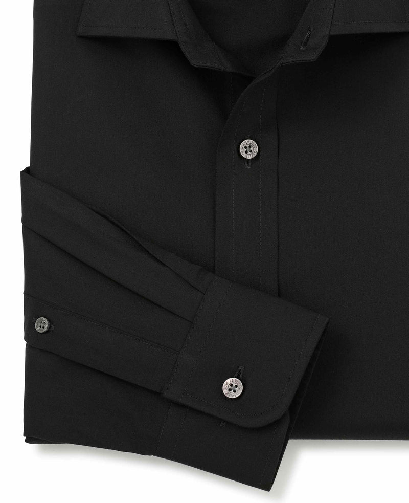 Black Fine Twill Slim Fit Formal Shirt - Single Cuff