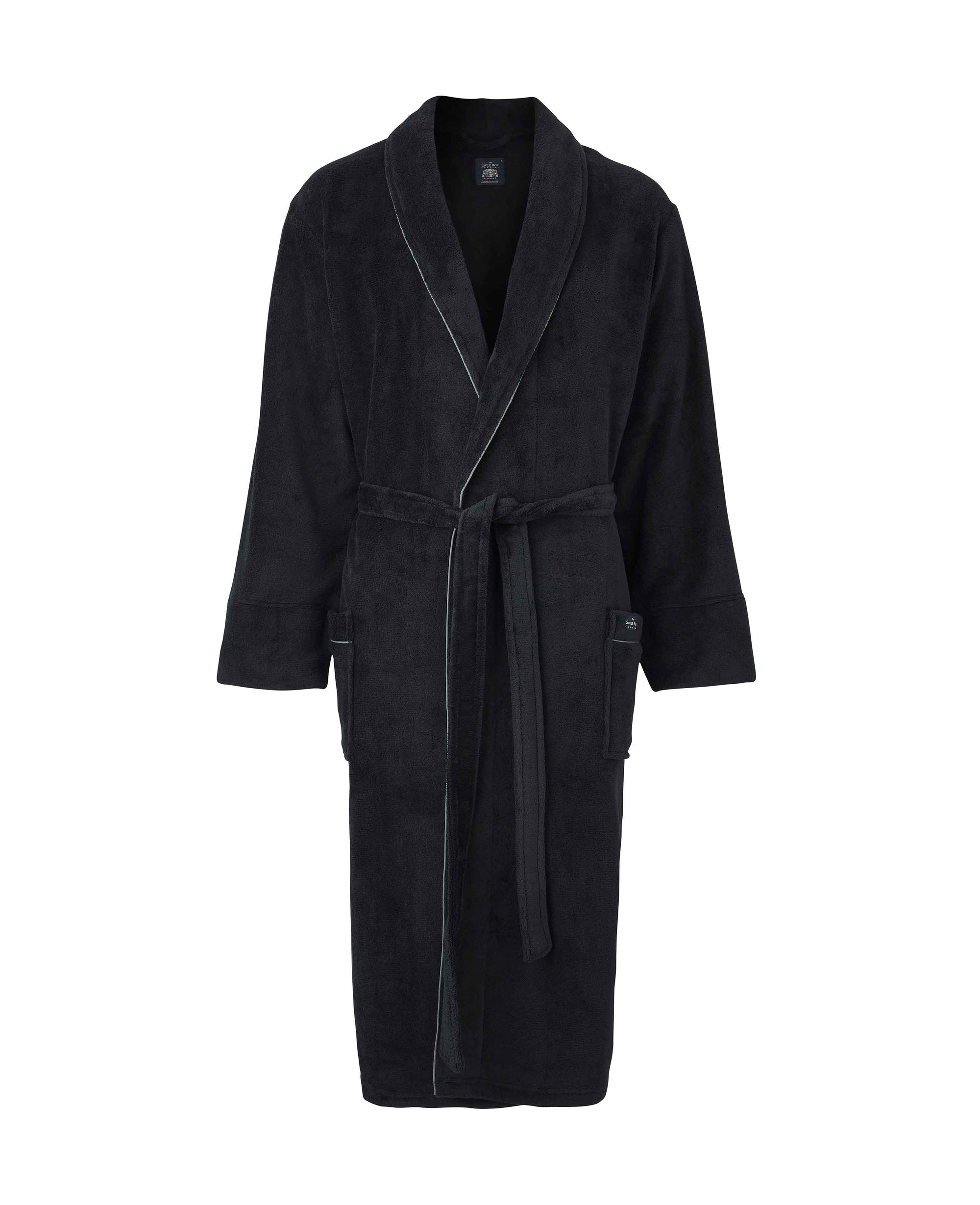 black and grey dressing gown Cashmere & Merino Luxe Dressing Gown