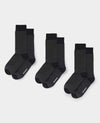 Grey Cotton Rich Herringbone Three Pack Socks