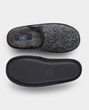 Black Grey Textured Mule Slippers