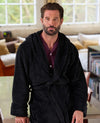 Black Hooded Fleece Dressing Gown