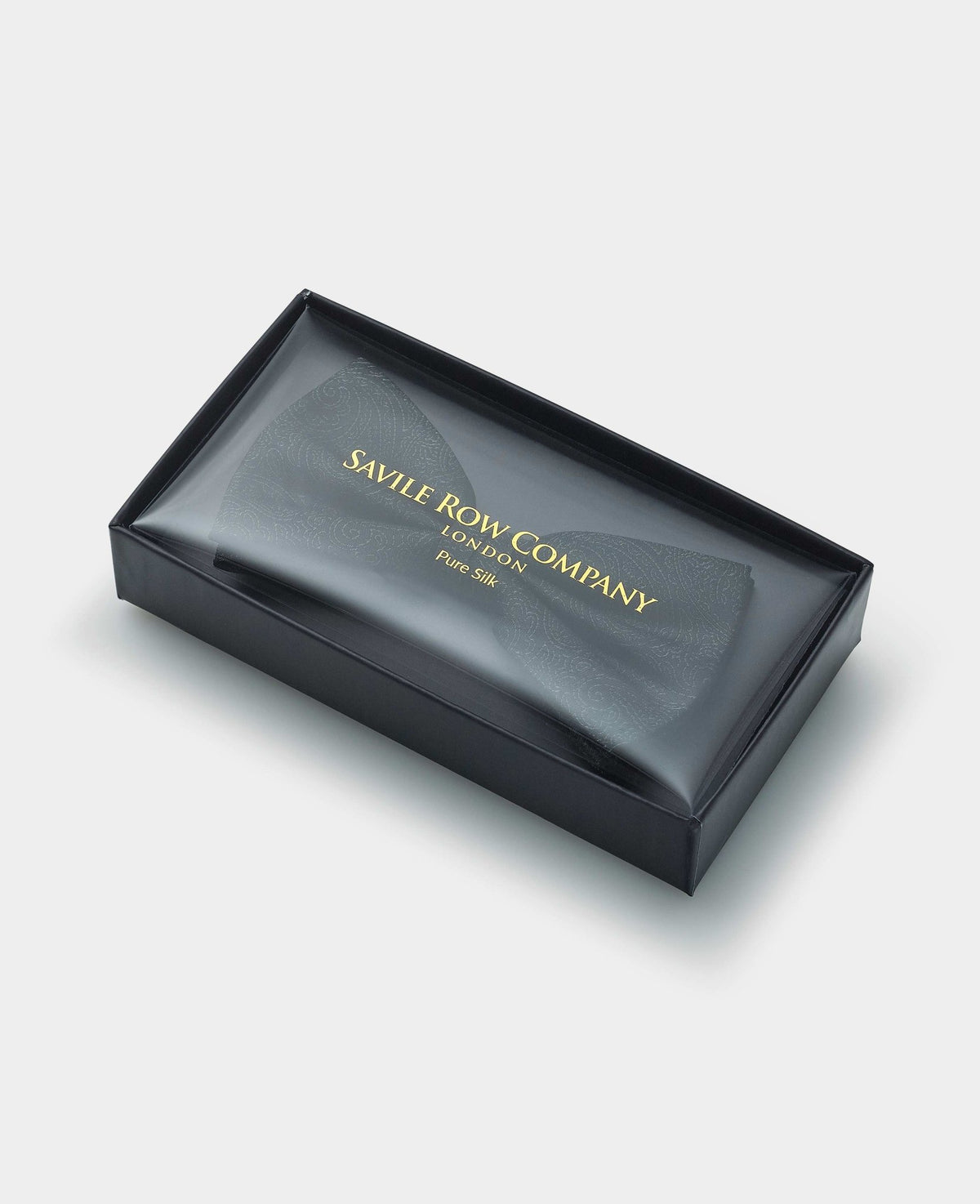 Black Jacquard Paisley Silk Pre-Tied Bow Tie