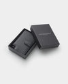 Black Leather Magnetic RFID Slim Wallet