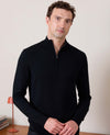 Black Merino Wool Quarter Zip Jumper