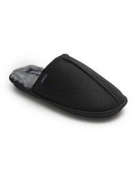 Men's Black Microsuede Mule Slippers