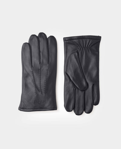 Black Nappa Leather Gloves With Logo