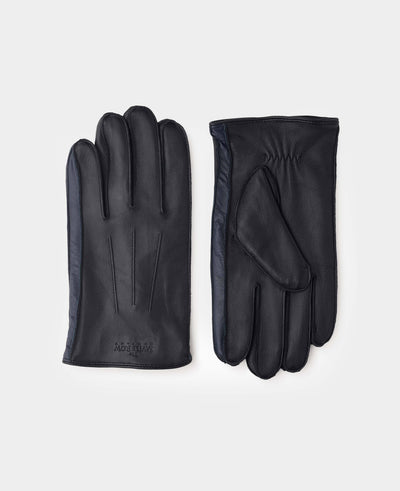 Black Navy Nappa Leather Gloves