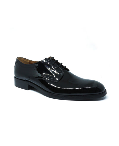 Men's Black Patent Leather Derby Shoes