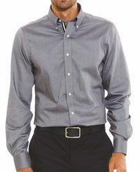 Black Pinpoint Oxford Slim Fit Casual Shirt Model Shot