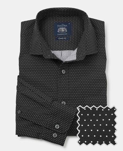 Black Pinspot Printed Shirt [RTC]