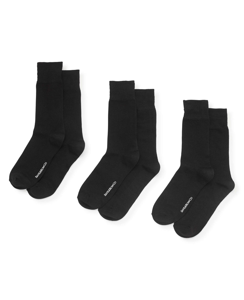 Men's Black Plain 3 Pack Bamboo Socks