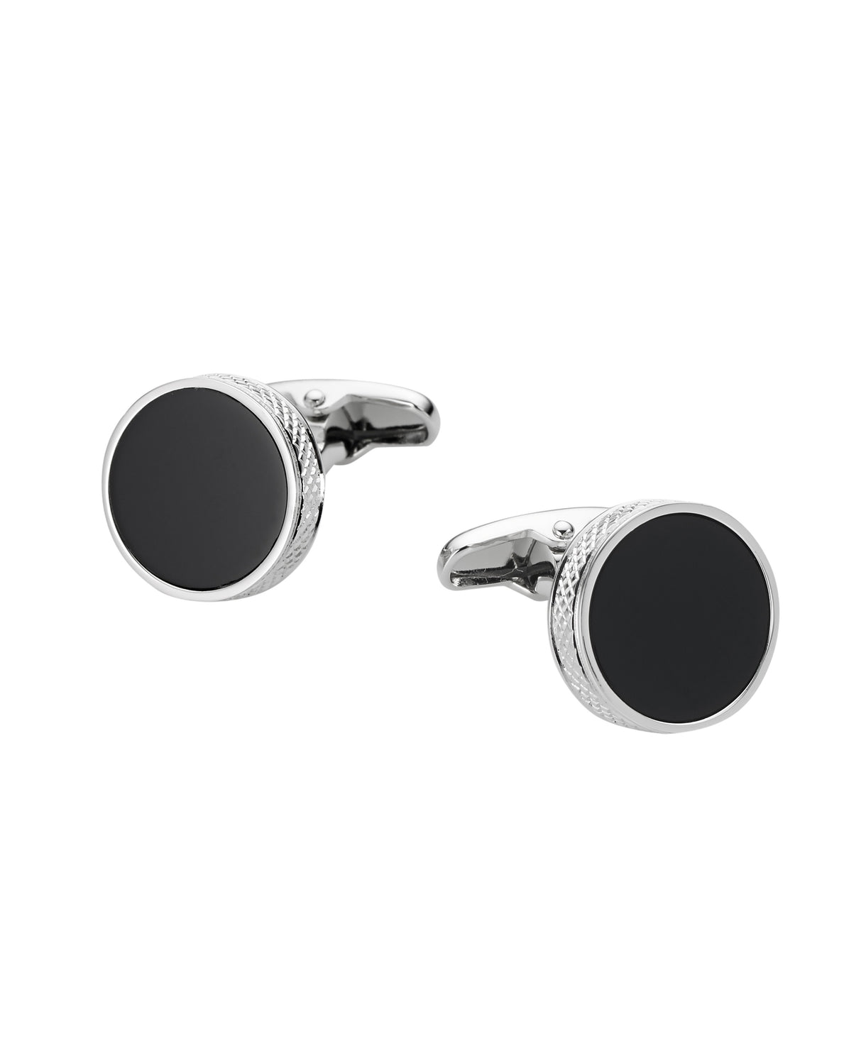 Men's Black Round Luxury Cufflinks