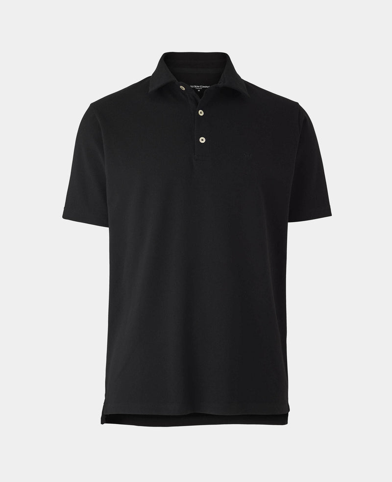 Men's Black Cotton Short Sleeve Polo Shirt mannequin
