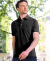 Black Cotton Short Sleeve Polo Shirt