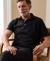 Black Cotton Short Sleeve Polo Shirt