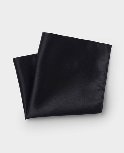 Men's Black Pure Silk Pocket Square
