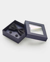 Black Silk Self Bow Tie & Cufflink Set