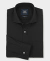 Black Stretch Cotton Herringbone Classic Fit Formal Shirt - Single Cuff