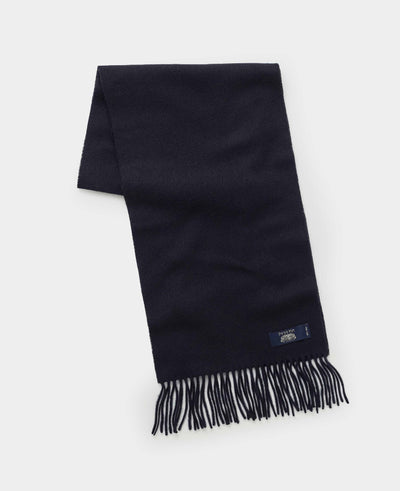 Black Virgin Wool Fringed Scarf