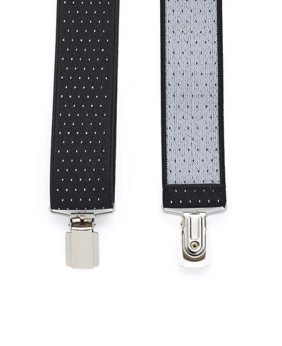 Black White Pindot Stripe Adjustable Braces