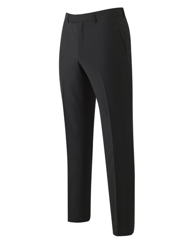 Men's Black Wool-Blend Suit Trousers