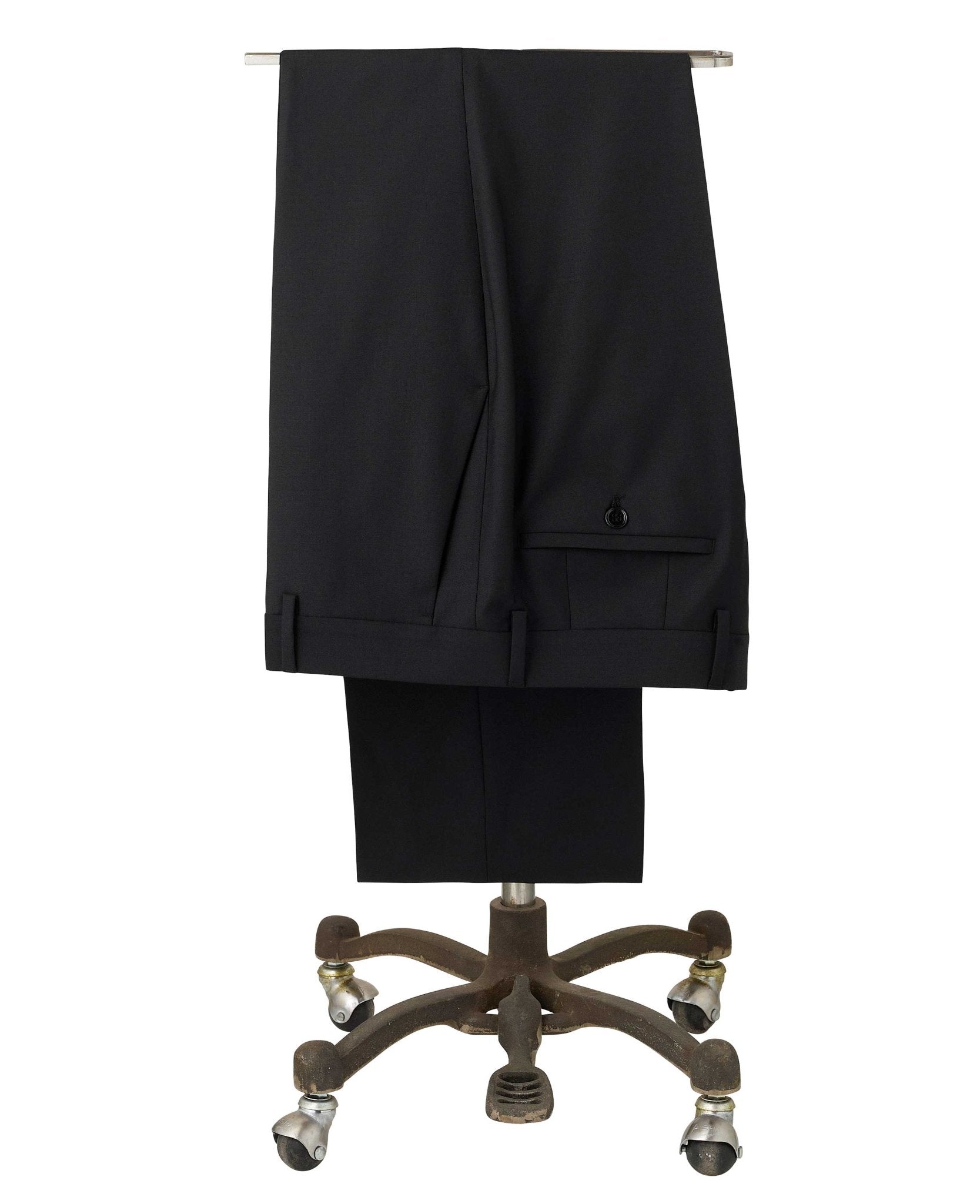 Men's Black Wool Mix Suit Trousers | Savile Row Company