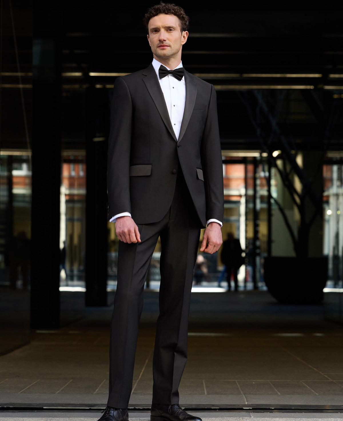 Black Wool Blend Tailored Dinner Suit
