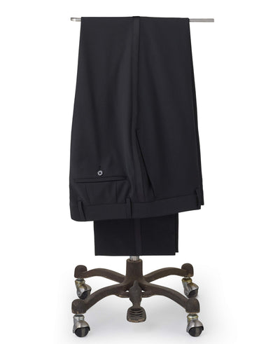 Black Wool Blend Tailored Suit Trousers