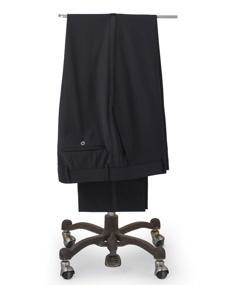 Black Wool Blend Tailored Suit Trousers
