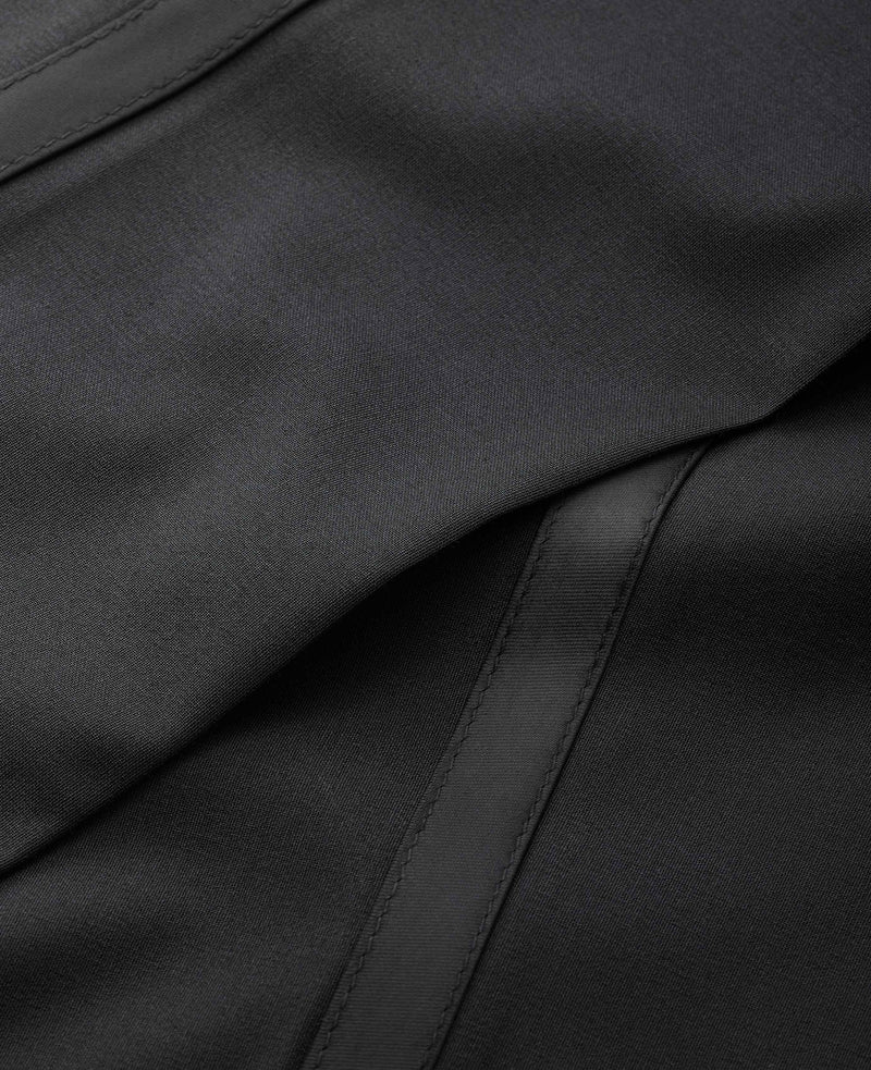 Black Wool Blend Tailored Suit Trousers