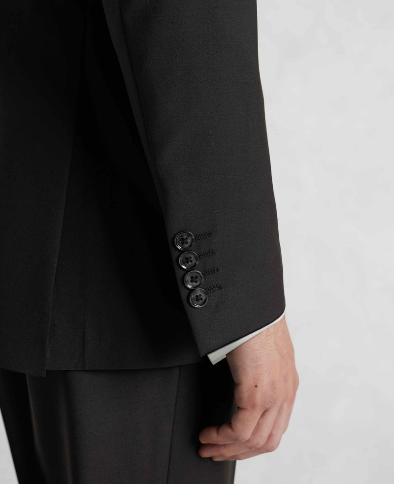 Black Wool-Blend Tailored Suit