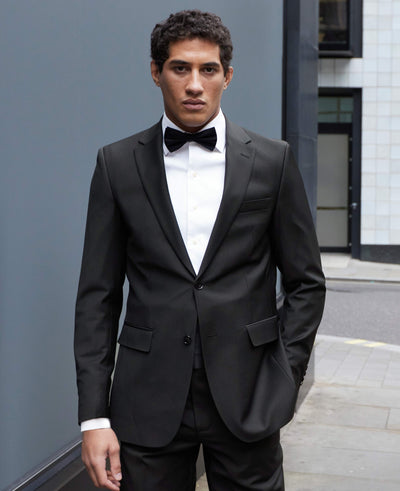 Black Wool-Blend Tailored Suit