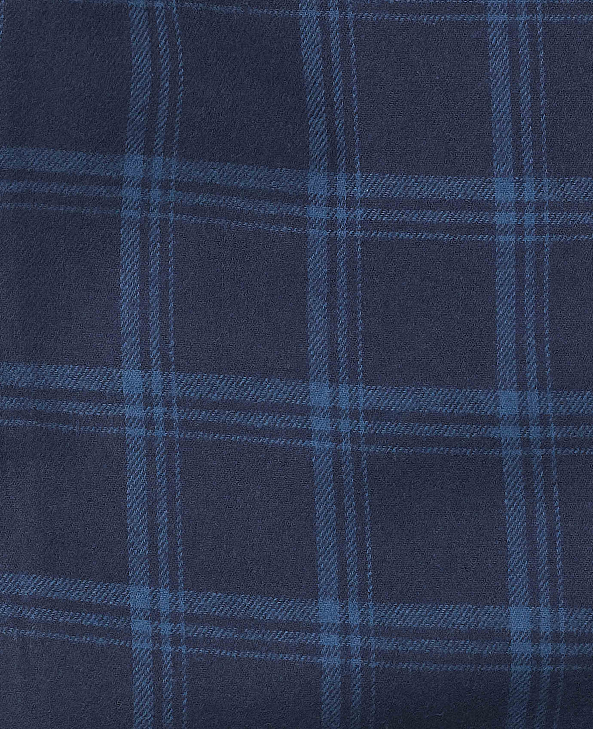 Blue Brushed Cotton Twill Check Lounge Pants
